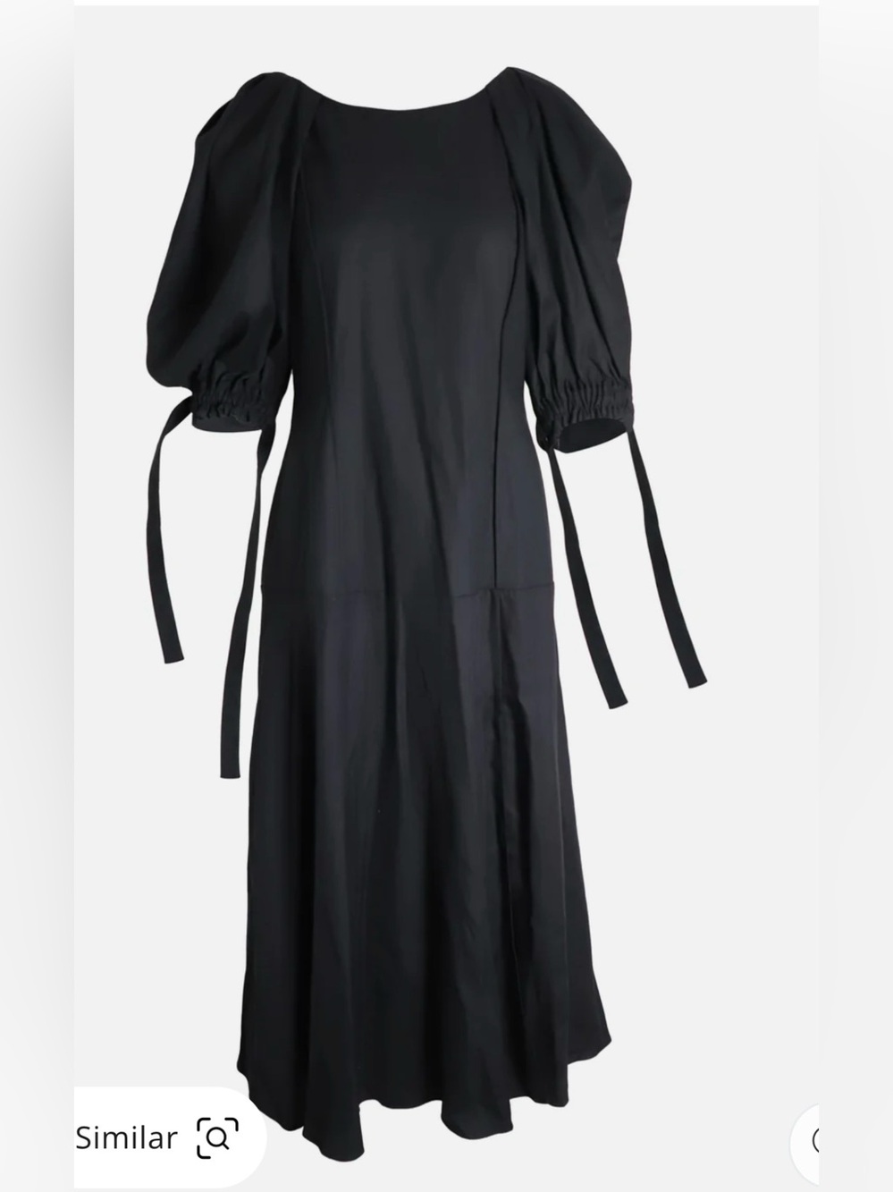 MOTHER OF PEARL Florence Bow-Detailed Midi Dress In Black Lyocell And Cotton